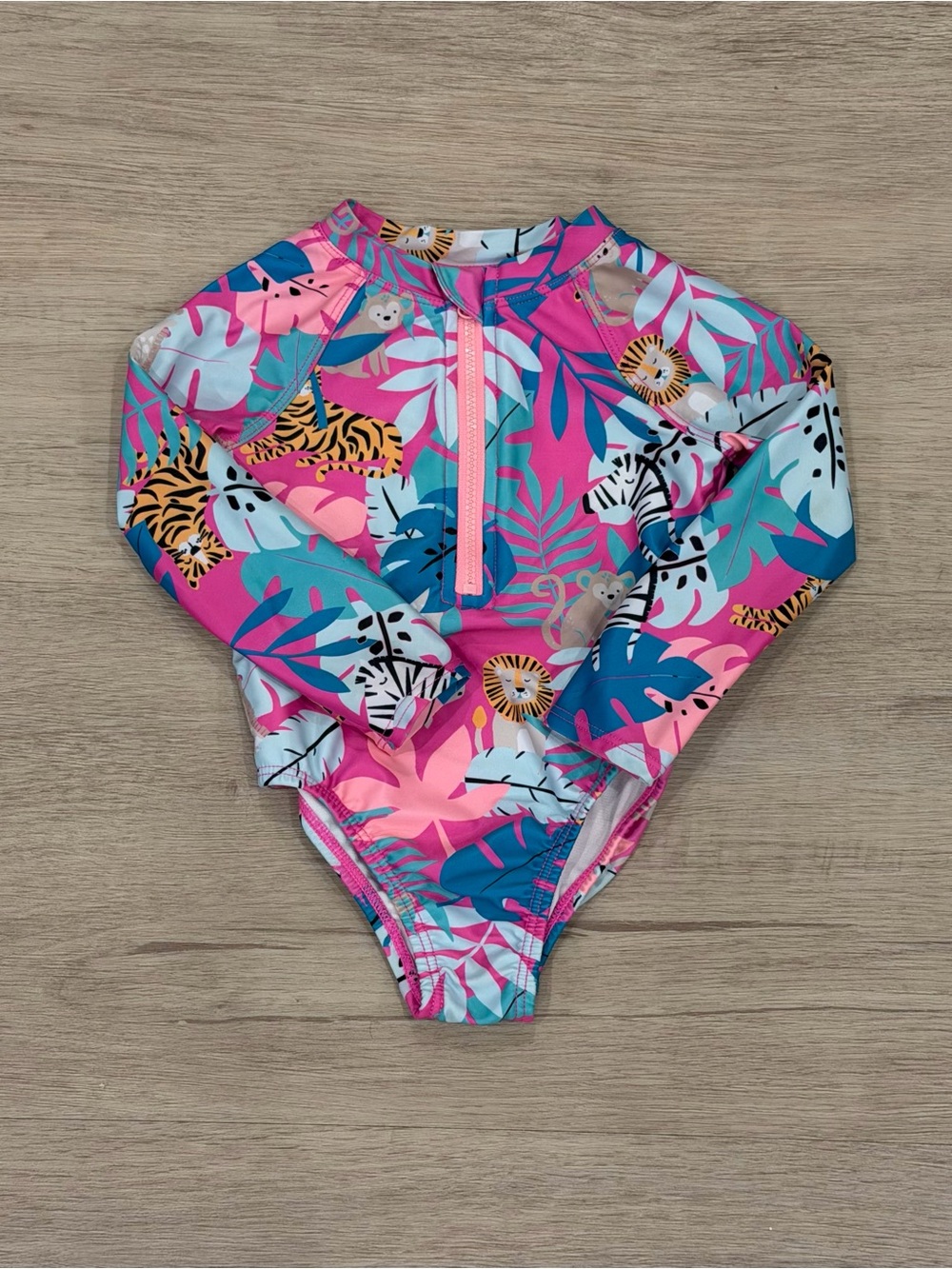Wonder Nation Girls Pink Animal Print One Piece | 12M